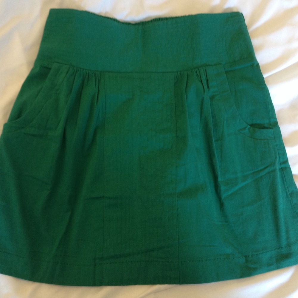Emerald green mini skirt